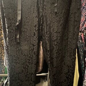 Lane Bryant Black Straight Leg lace Pants